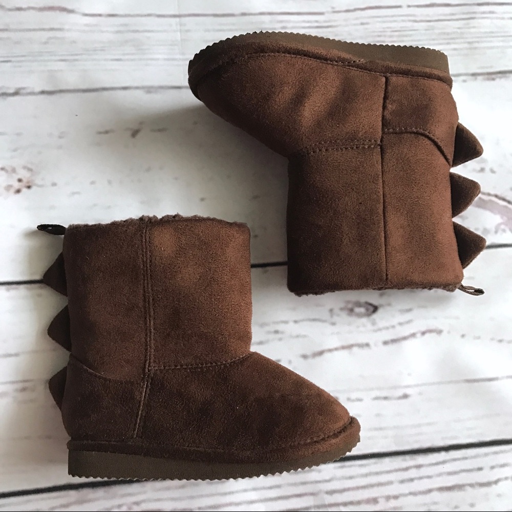 NWOT Gymboree Dinosaur Spike Brown Fur Lined Boots